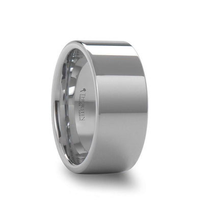 STOCKTON Flat Style White Tungsten Ring - 8mm - 12mm