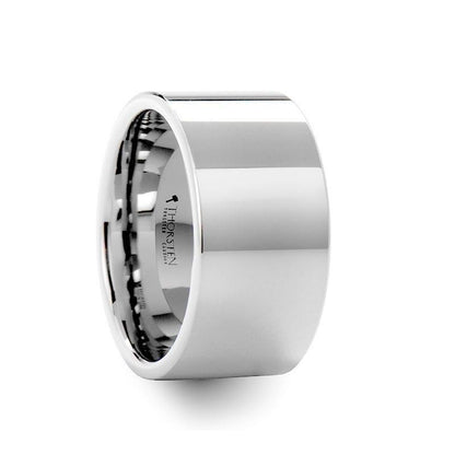 STOCKTON Flat Style White Tungsten Ring - 8mm - 12mm